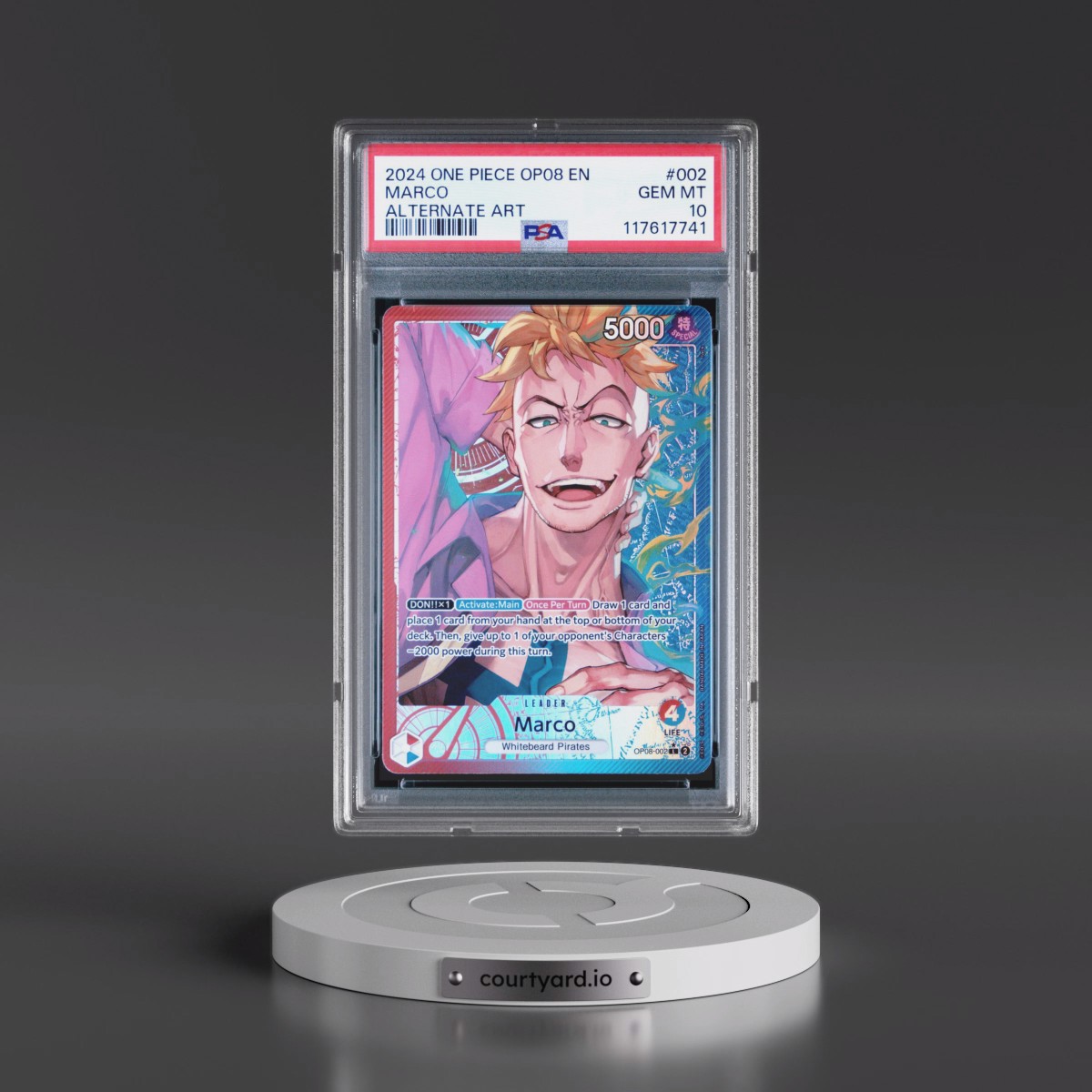 2024 One Piece OP08-Two Legends #002 Marco - Alternate Art (PSA 10 GEM MINT)