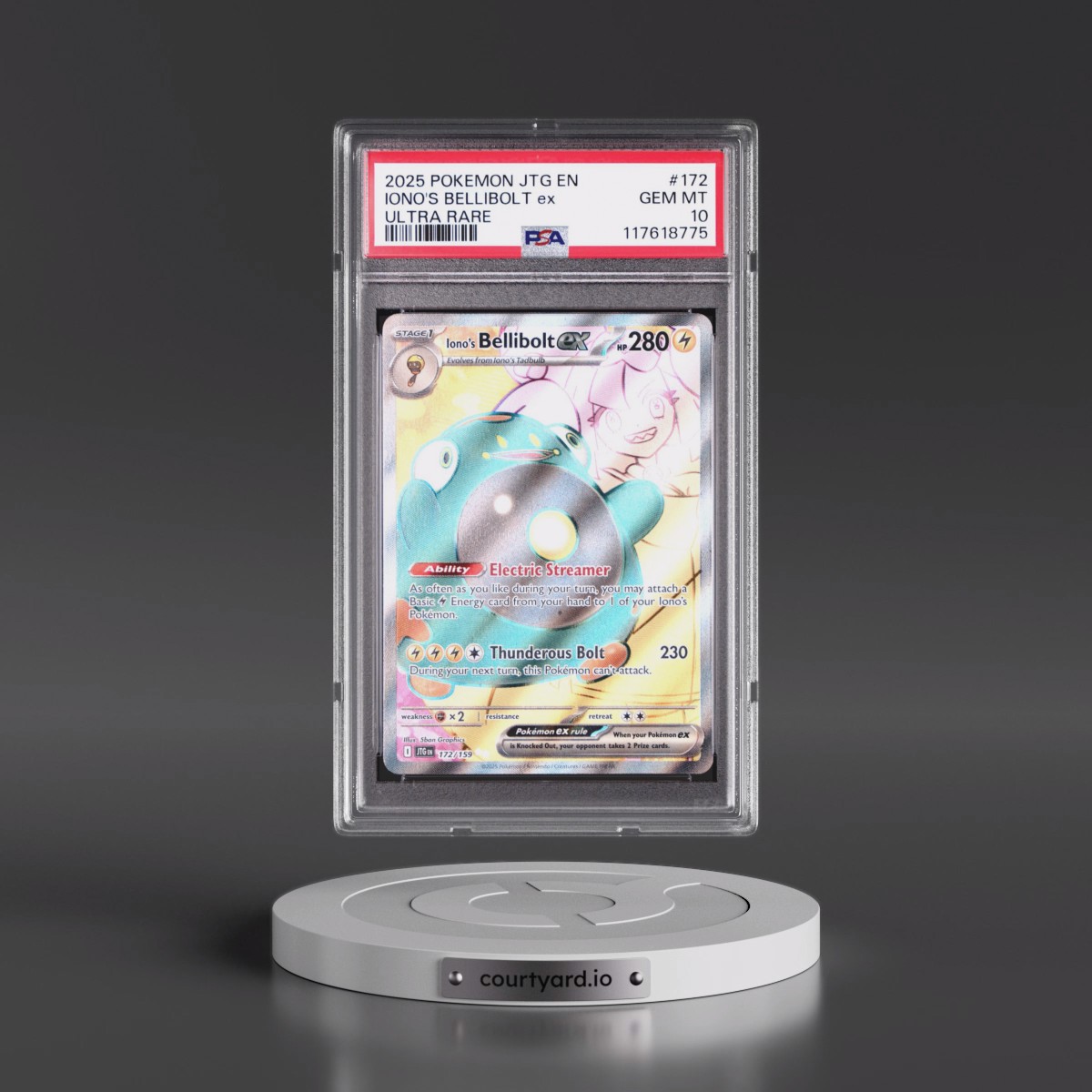 2025 Pokémon Jtg EN-Journey Together #172 Iono's Bellibolt EX - Holo Ultra Rare (PSA 10 GEM MINT)
