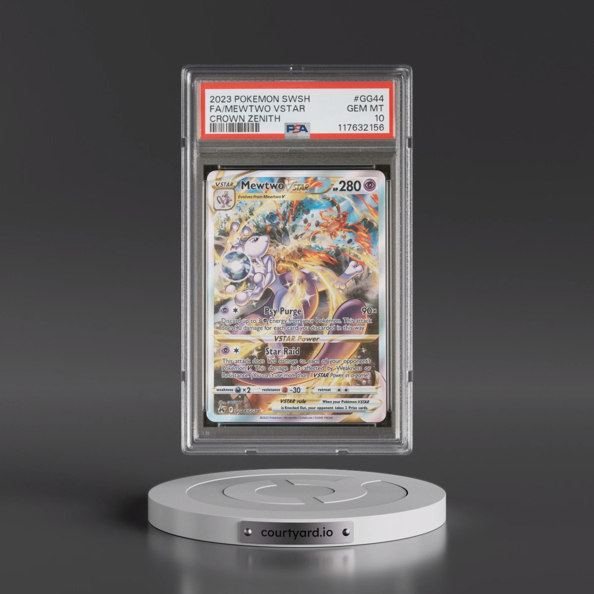 2023 Pokémon Sword and Shield Crown Zenith #GG44 Mewtwo Vstar - Full Art (PSA 10 GEM MINT)