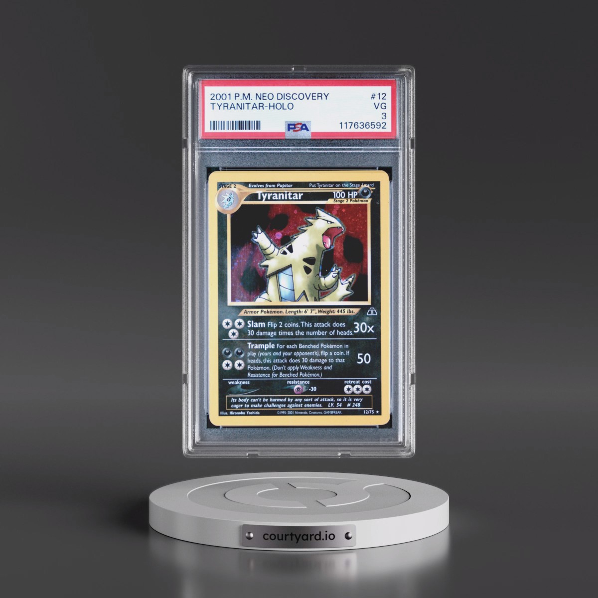 2001 Pokémon Neo Discovery #12 Tyranitar - Holo (PSA 3 VG)