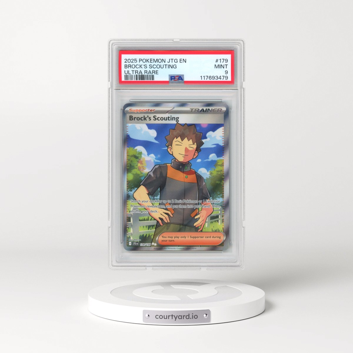 2025 Pokémon Jtg EN-Journey Together #179 Brock's Scouting - Ultra Rare (PSA 9 MINT)