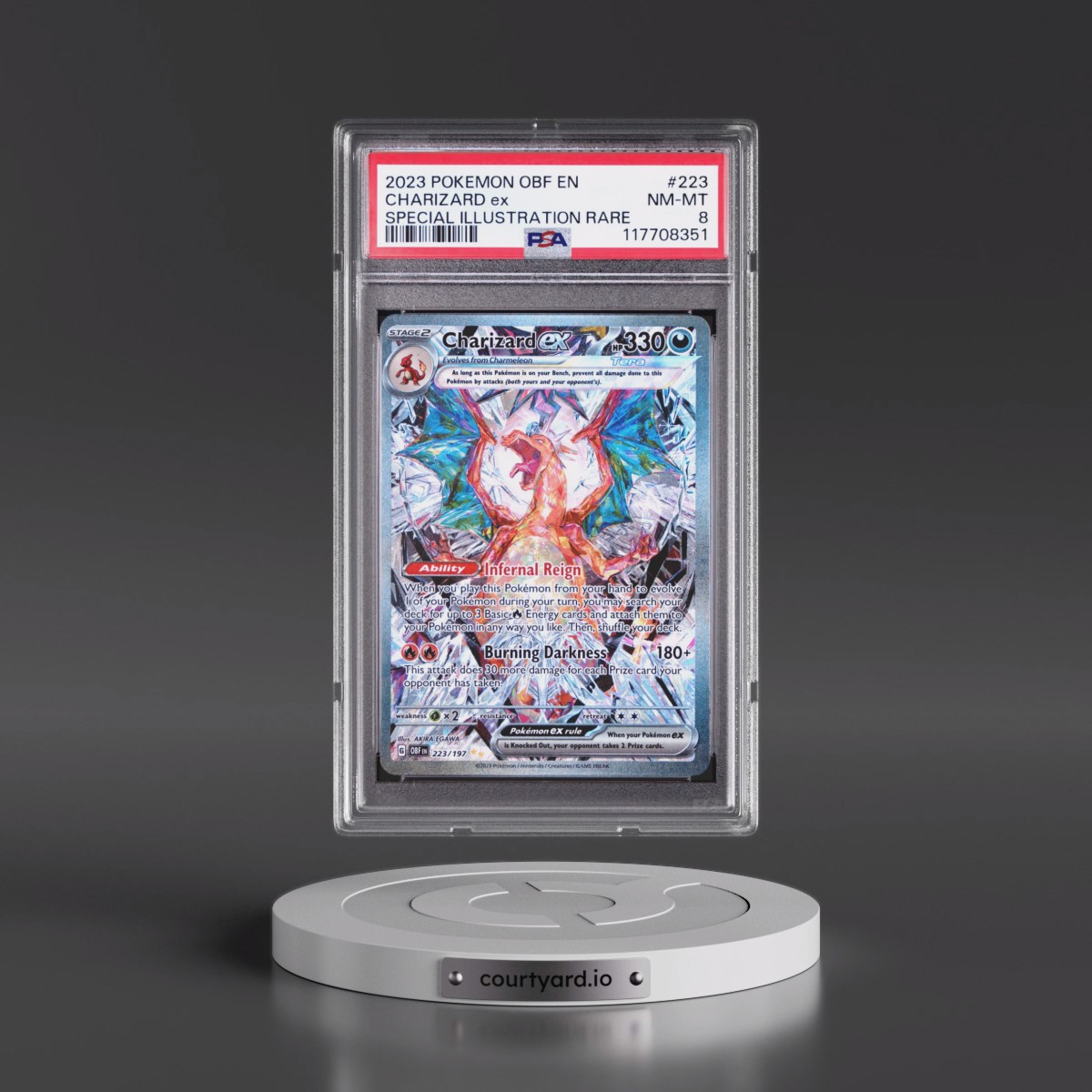 2023 Pokémon Obf EN-Obsidian Flames #223 Charizard EX - Holo Special Illustration Rare (PSA 8 NM-MT)