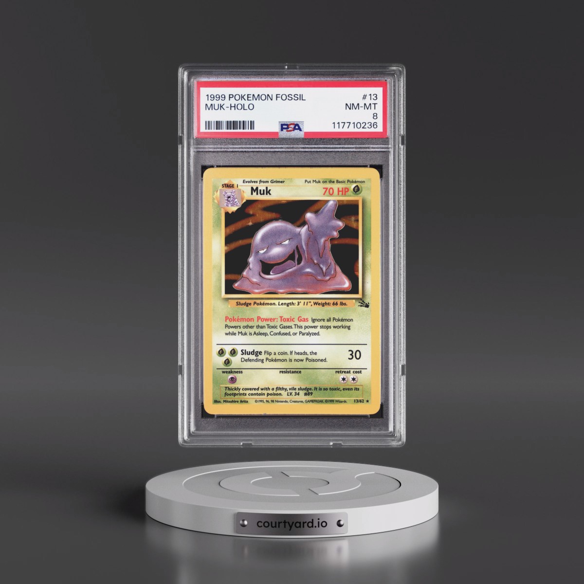 1999 Pokémon Fossil #13 Muk - Holo (PSA 8 NM-MT)