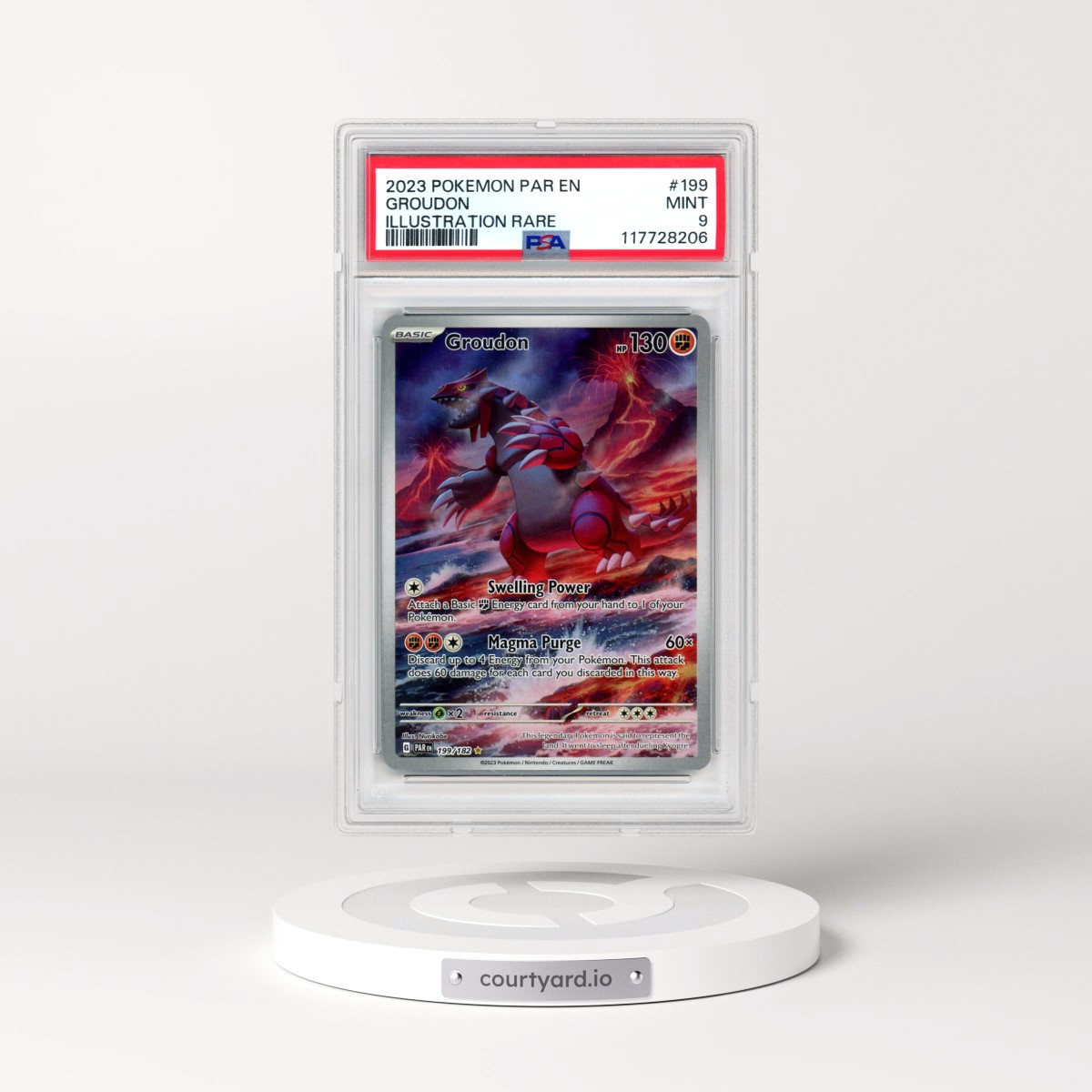 2023 Pokémon Par EN-Paradox Rift #199 Groudon - Illustration Rare (PSA 9 MINT)
