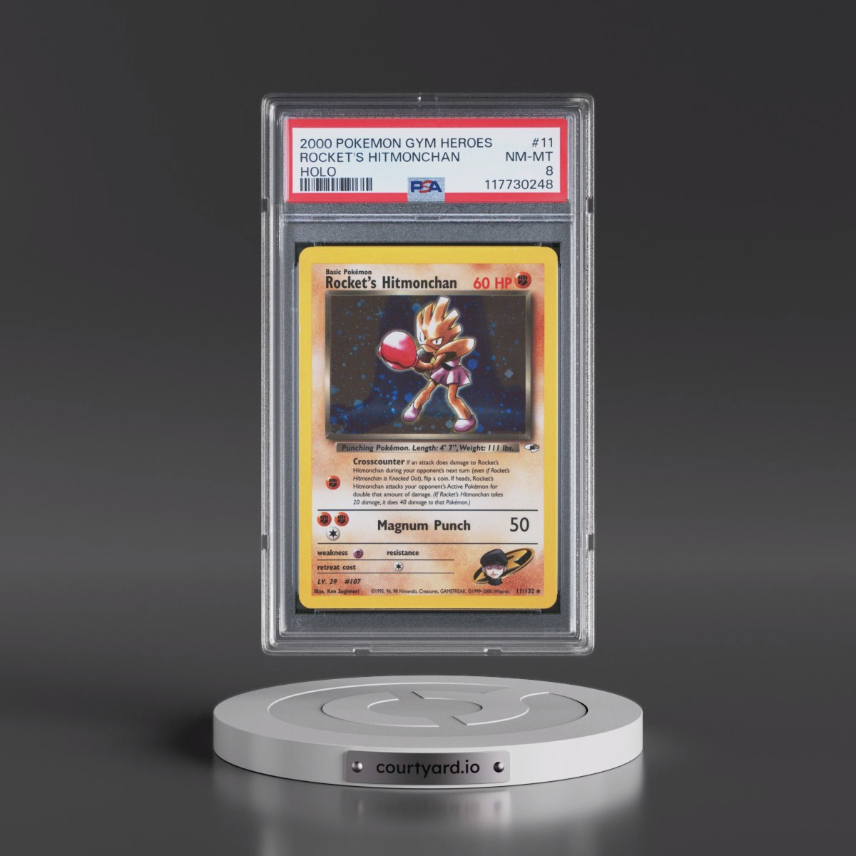 2000 Pokémon Gym Heroes #11 Rocket's Hitmonchan - Holo (PSA 8 NM-MT)