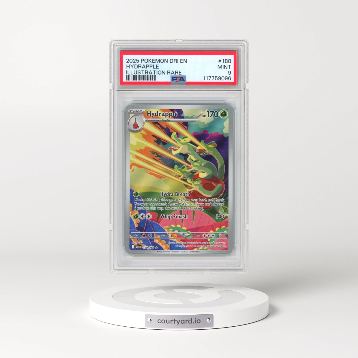 2025 Pokémon Dri EN-Destined Rivals #188 Hydrapple - Illustration Rare (PSA 9 MINT)