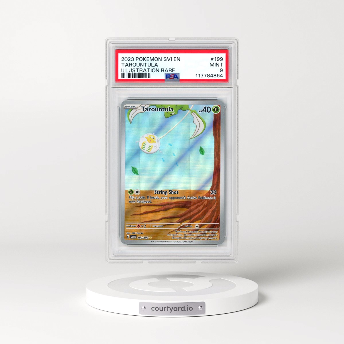 2023 Pokémon Svi EN-Scarlet & Violet #199 Tarountula - Illustration Rare (PSA 9 MINT)