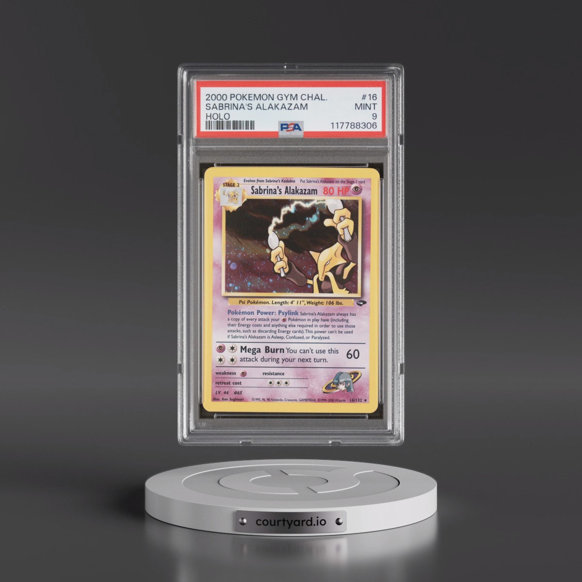2000 Pokémon Gym Challenge #16 Sabrina's Alakazam - Holo (PSA 9 MINT)