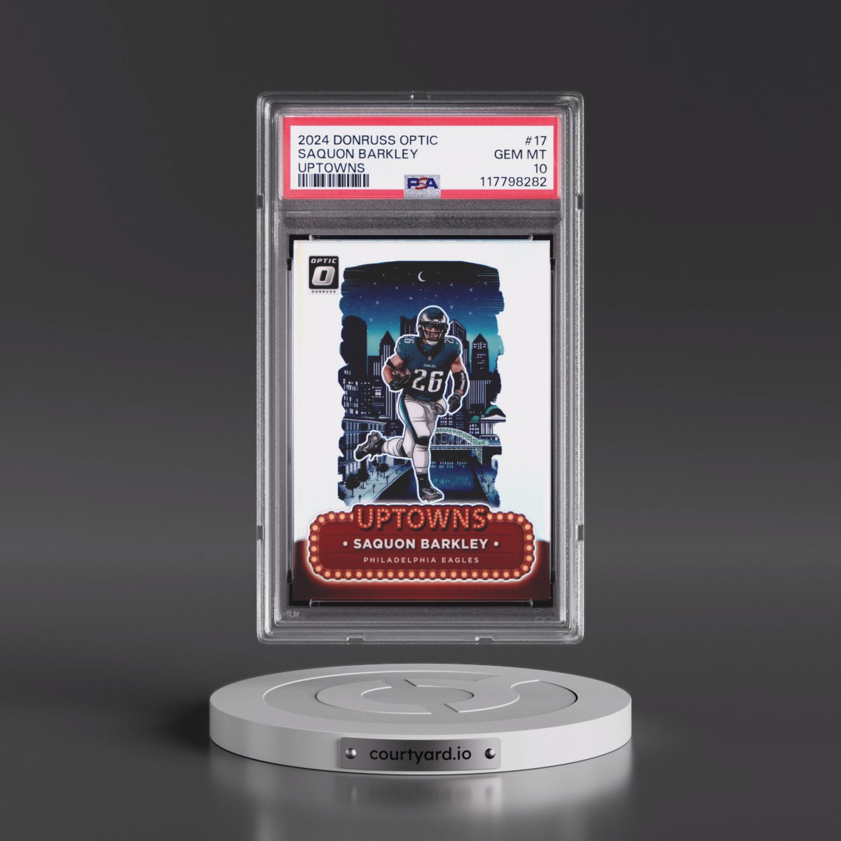 2024 Panini Donruss Optic Uptowns #17 Saquon Barkley (PSA 10 GEM MINT)