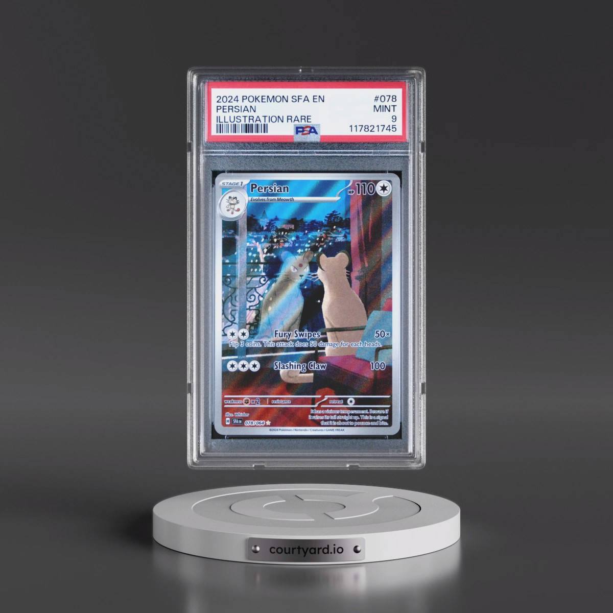 2024 Pokémon Sfa EN-Shrouded Fable #078 Persian - Illustration Rare (PSA 9 MINT)