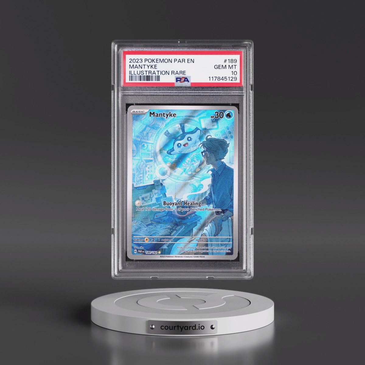 2023 Pokémon Par EN-Paradox Rift #189 Mantyke - Illustration Rare (PSA 10 GEM MINT)