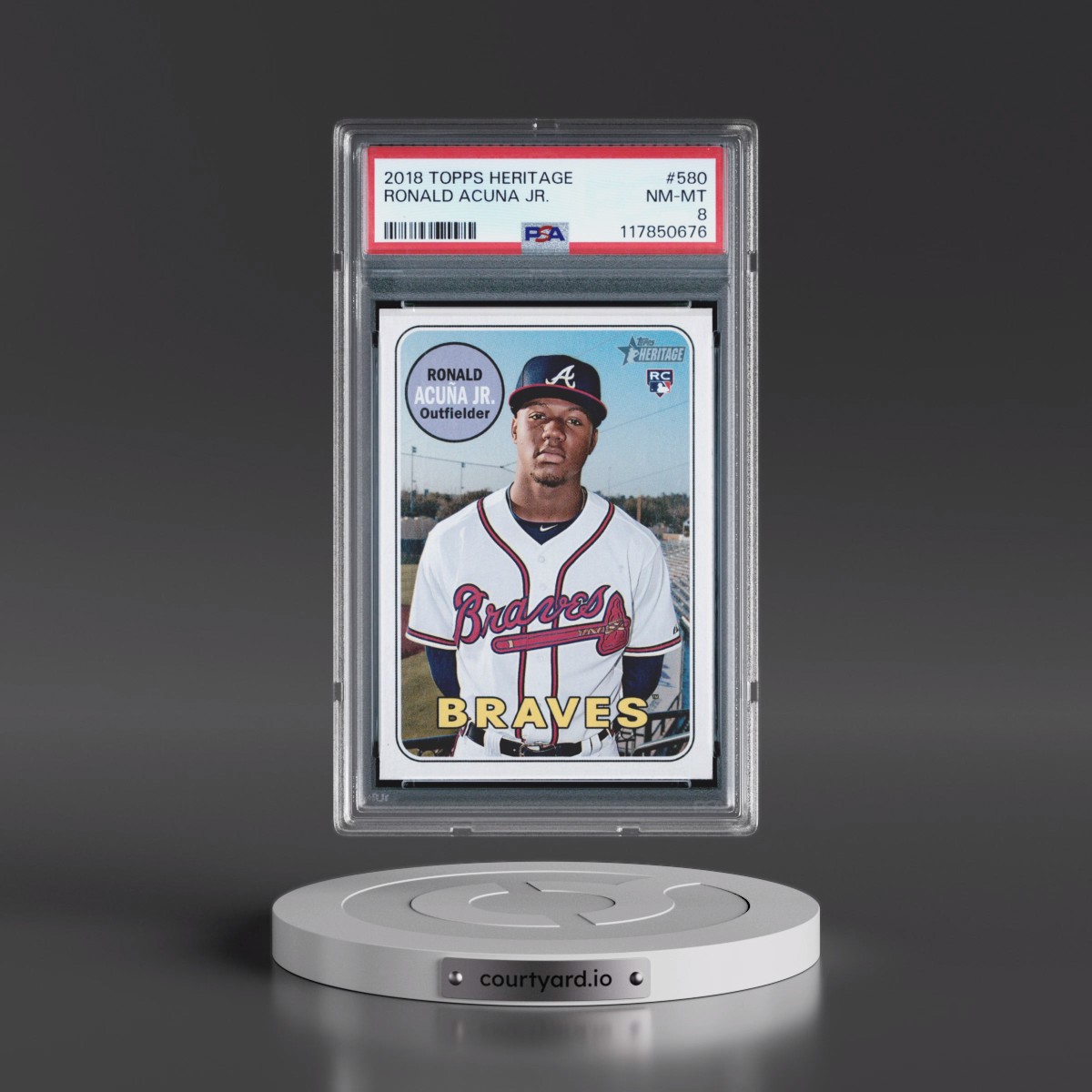 2018 Topps Heritage #580 Ronald Acuna Jr. (PSA 8 NM-MT)