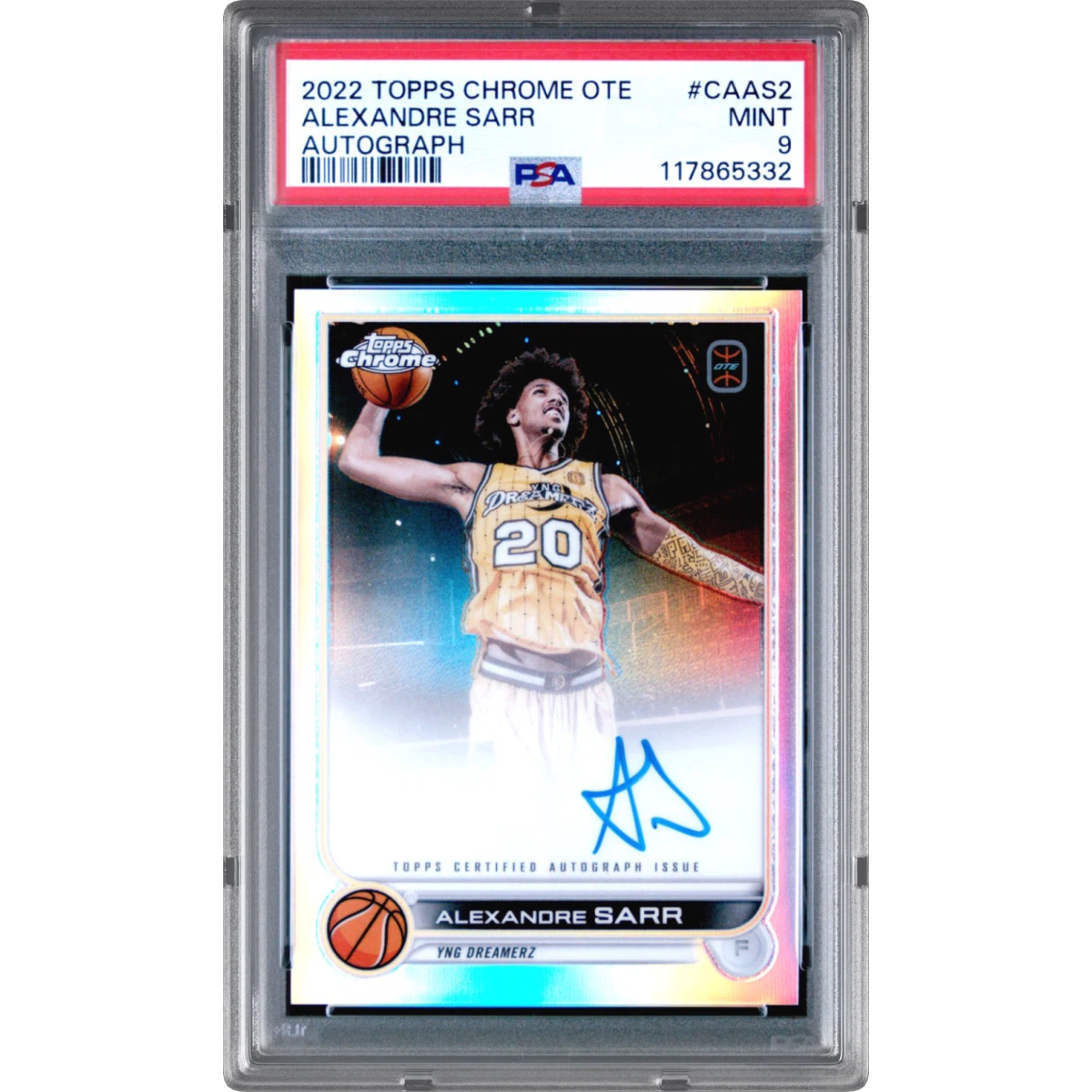 2022 Topps Chrome Overtime Elite Autographs #CAAS2 Alexandre Sarr (PSA 9 MINT)