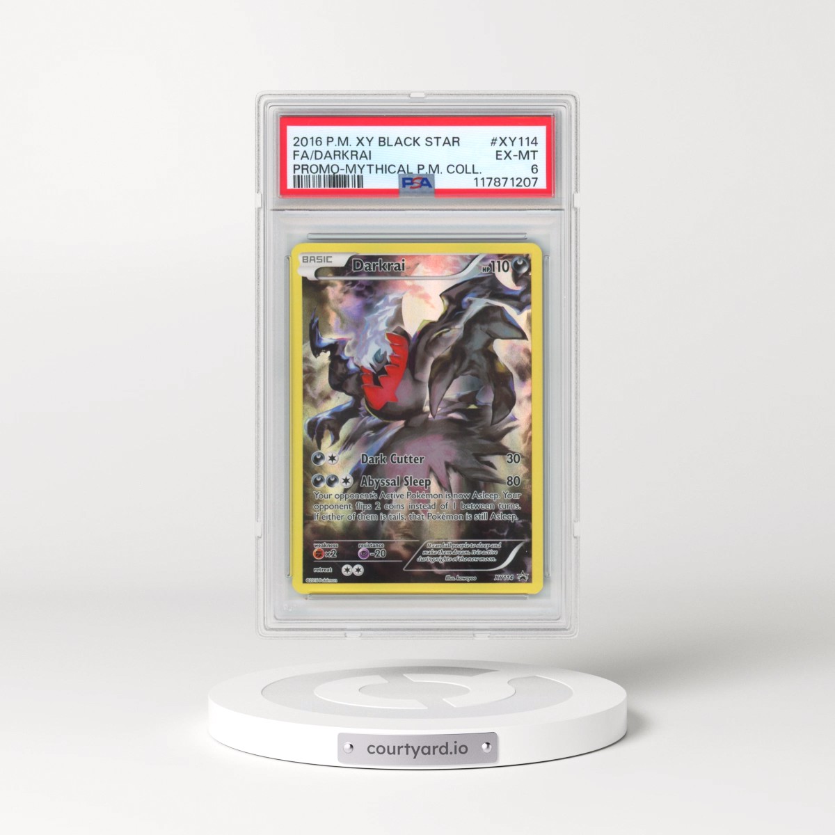 2016 Pokémon XY Black Star Promo #XY114 Darkrai-Holo - Full Art Mythical Pokemon Collection (PSA 6 EX-MT)
