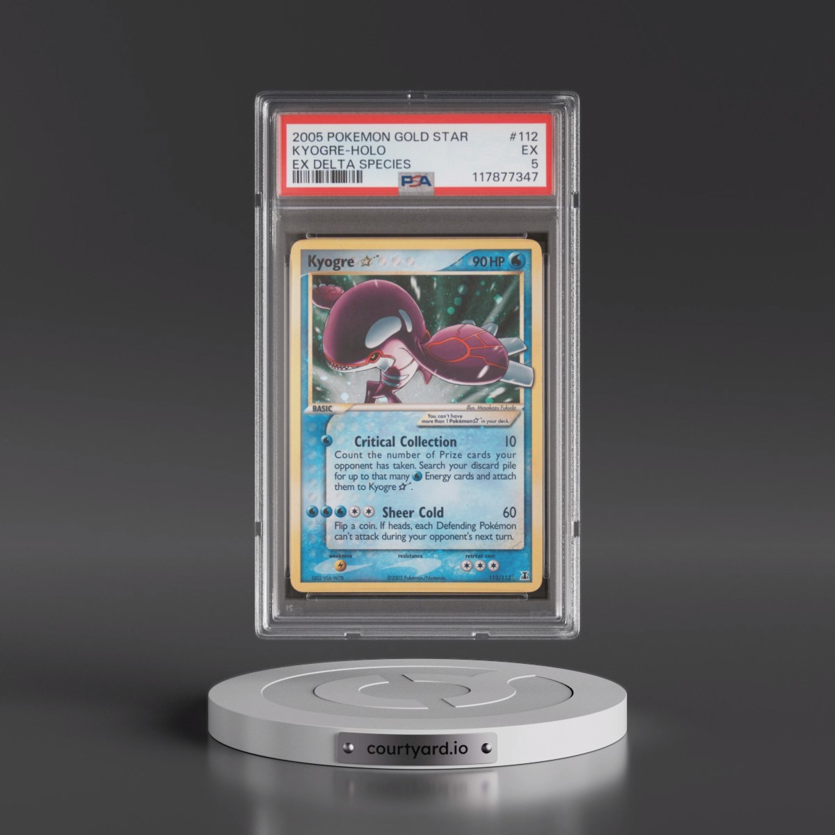 2005 Pokémon EX Delta Species #112 Kyogre - Holo Gold Star (PSA 5 EX)