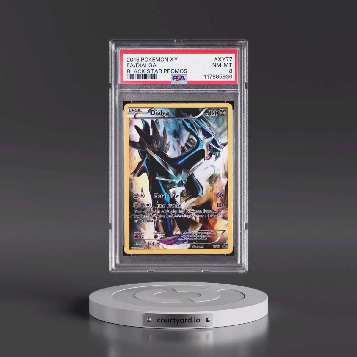 2015 Pokémon XY Black Star Promos #XY77 Dialga - Full Art (PSA 8 NM-MT)