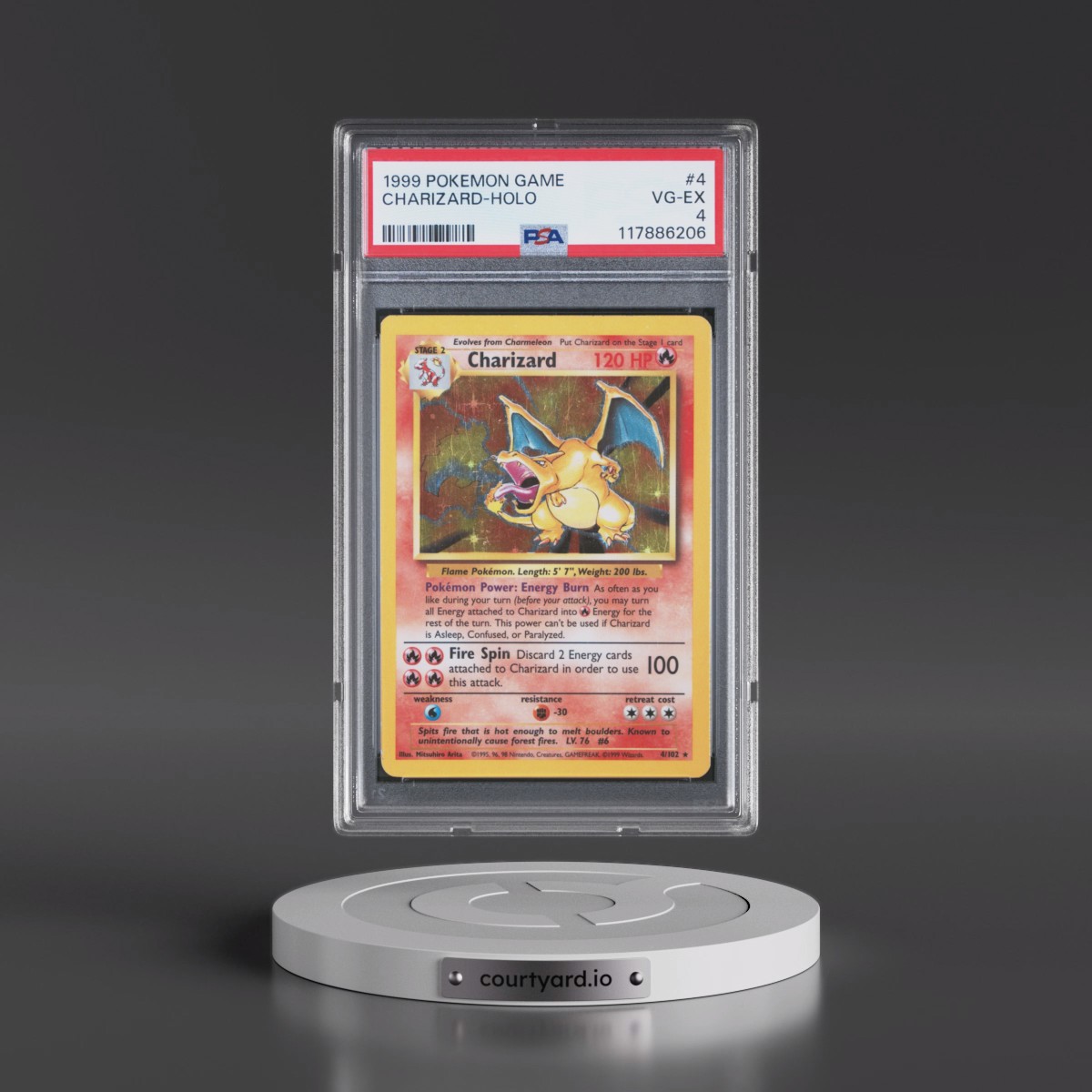 1999 Pokémon Game Charizard - Holo #4 PSA 4