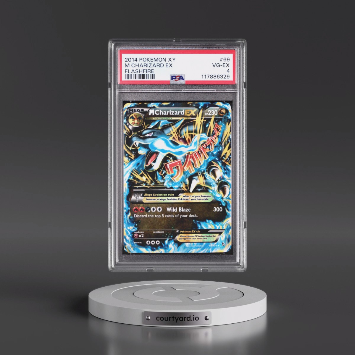 2014 Pokémon XY Flashfire #69 M Charizard EX - Holo (PSA 4 VG-EX)