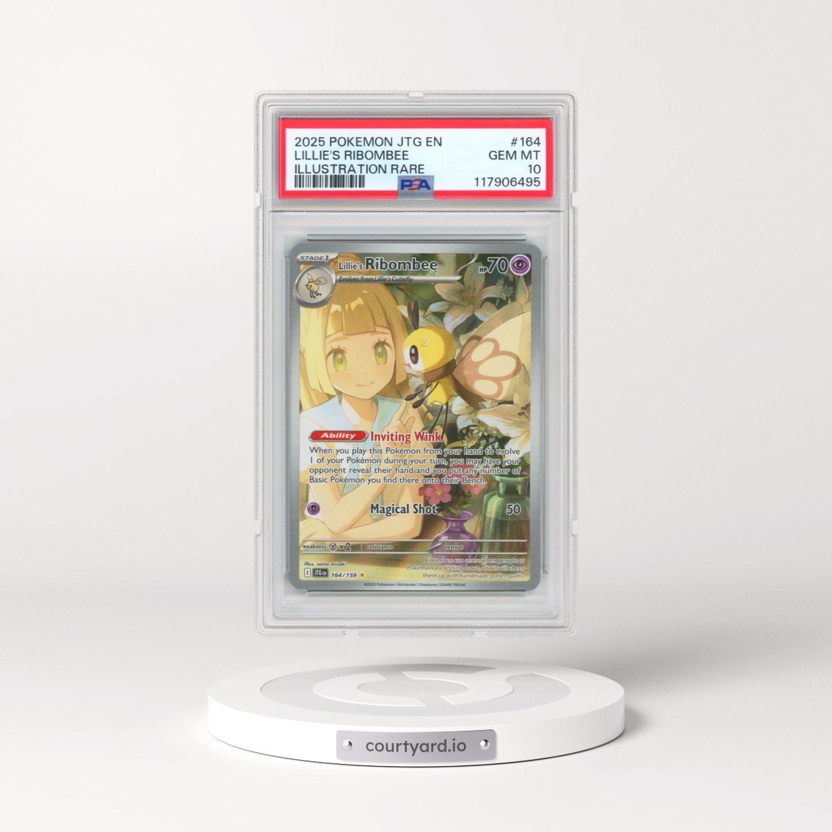2025 Pokémon Jtg EN-Journey Together #164 Lillie's Ribombee - Illustration Rare (PSA 10 GEM MINT)