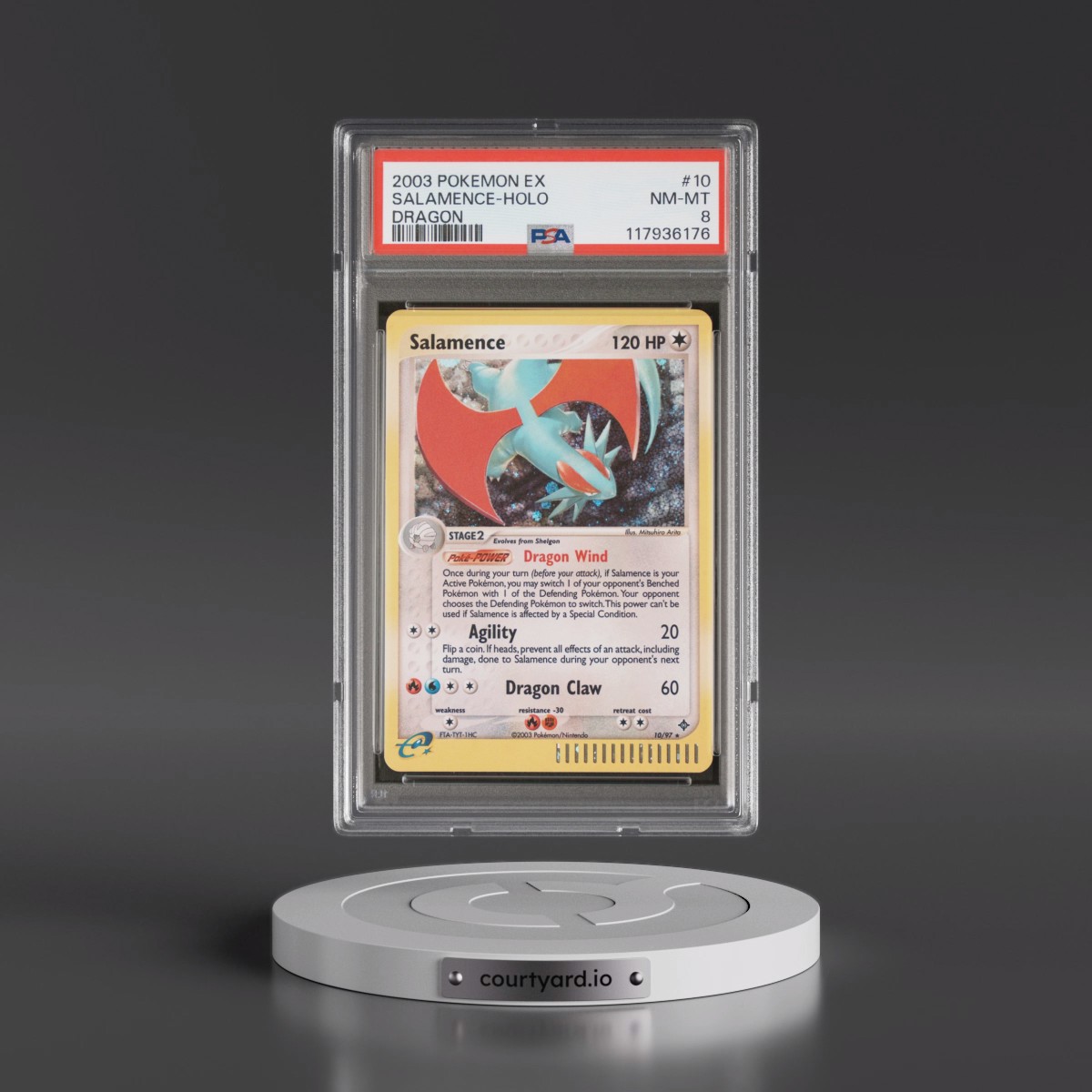 2003 Pokémon EX Dragon #10 Salamence - Holo (PSA 8 NM-MT)