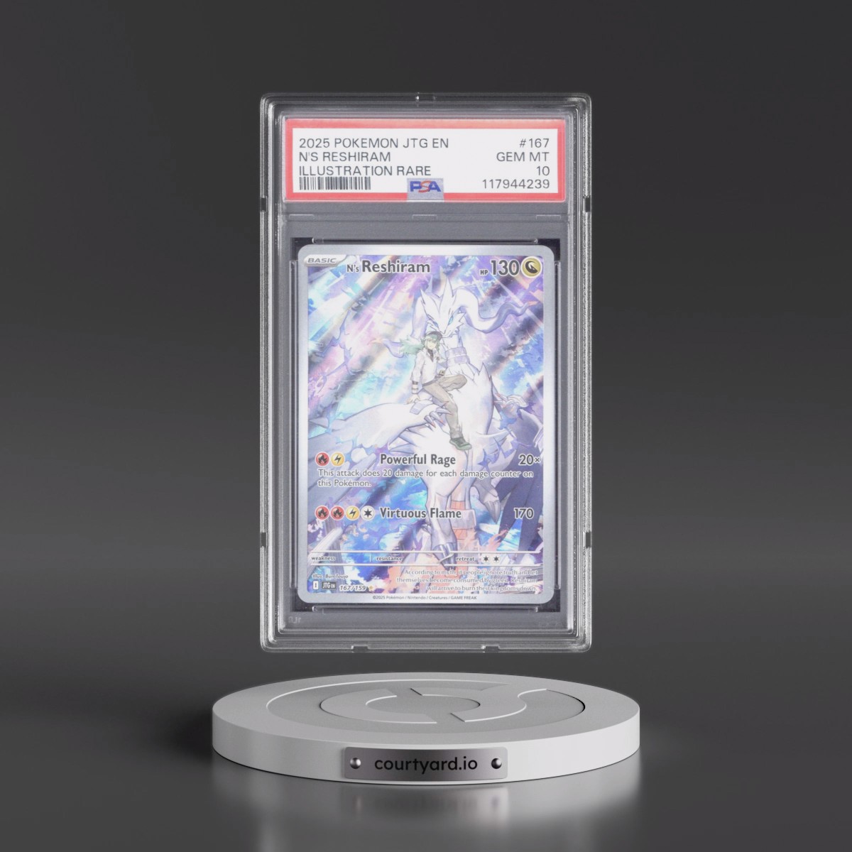 2025 Pokémon Jtg EN-Journey Together #167 N's Reshiram - Illustration Rare (PSA 10 GEM MINT)