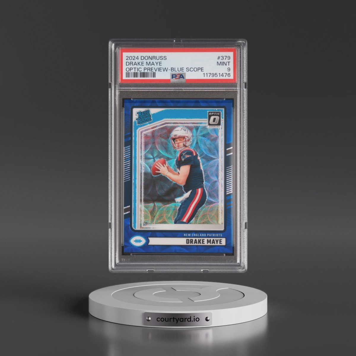 2024 Panini Donruss Drake Maye - Optic Preview-Blue Scope #379 PSA 9