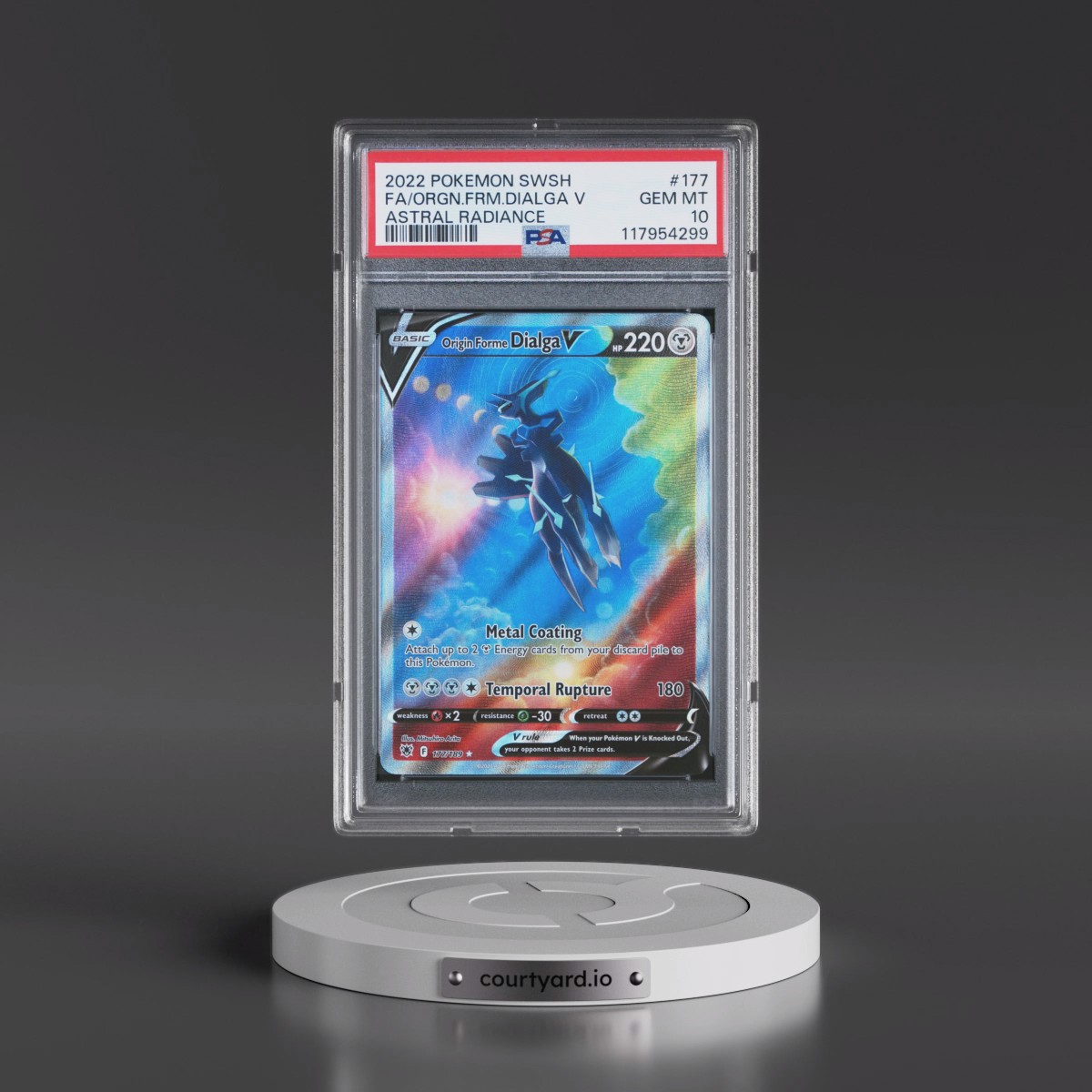 2022 Pokémon Sword & Shield Astral Radiance #177 Origin Forme Dialga V - Holo Full Art (PSA 10 GEM MINT)