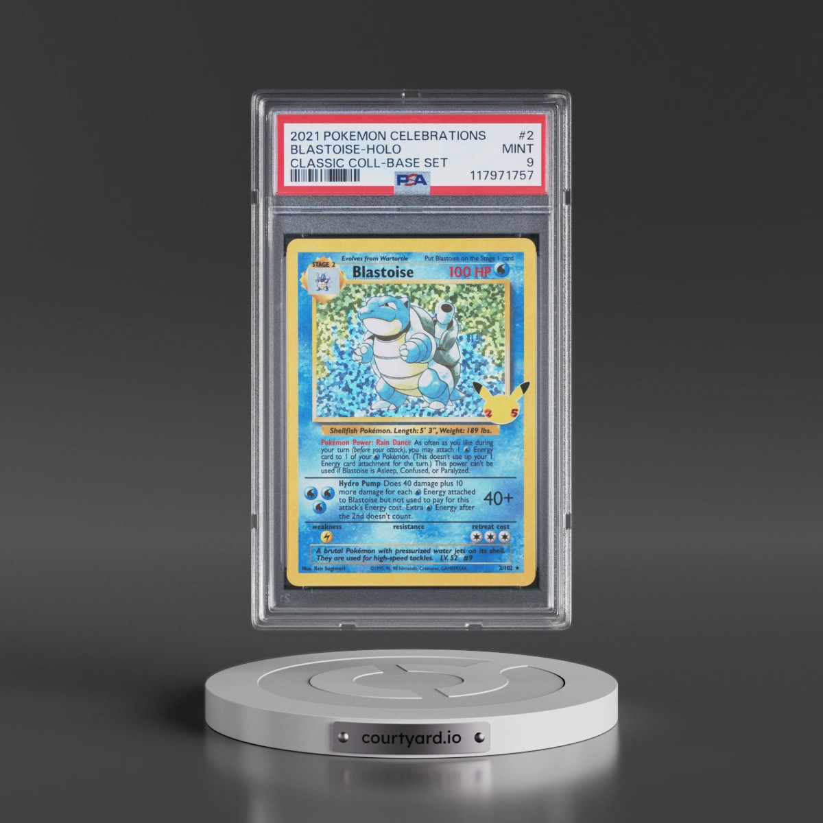 2021 Pokémon Celebrations Classic Collection #2 Blastoise - Holo (PSA 9 MINT)
