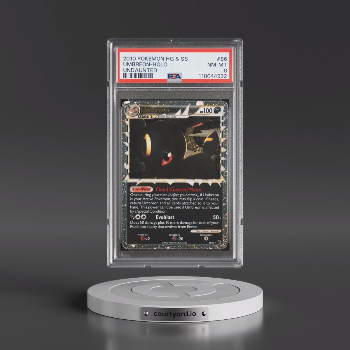 2010 Pokémon Heartgold & Soulsilver Undaunted #86 Umbreon - Holo (PSA 8 NM-MT)