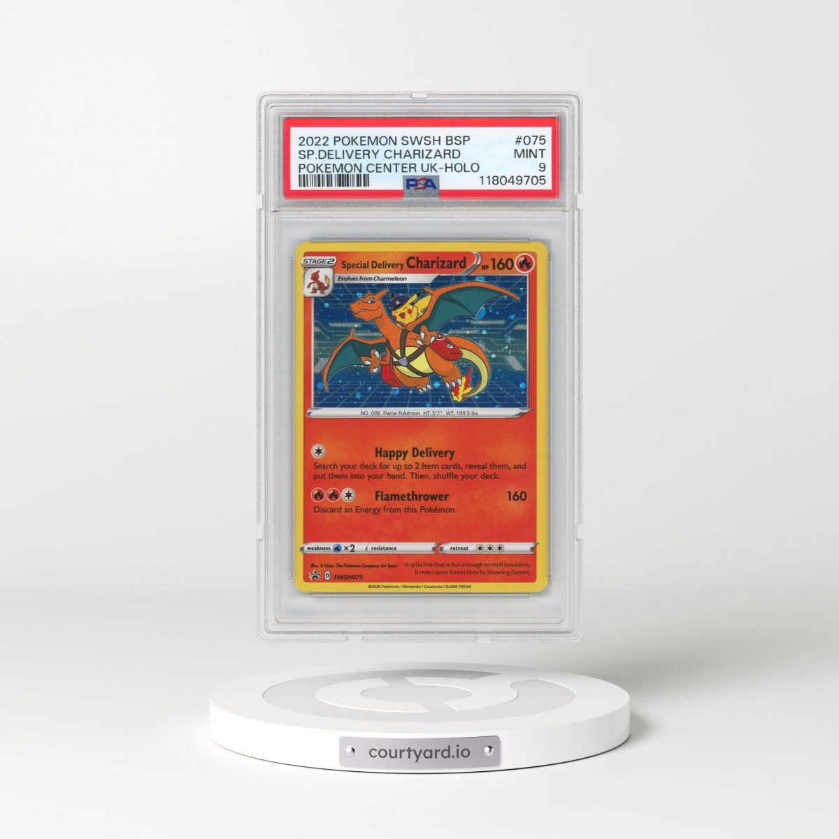 2022 Pokémon Swsh Black Star Promo #075 Special Delivery Charizard - Holo Pokemon Center United Kingdom (PSA 9 MINT)