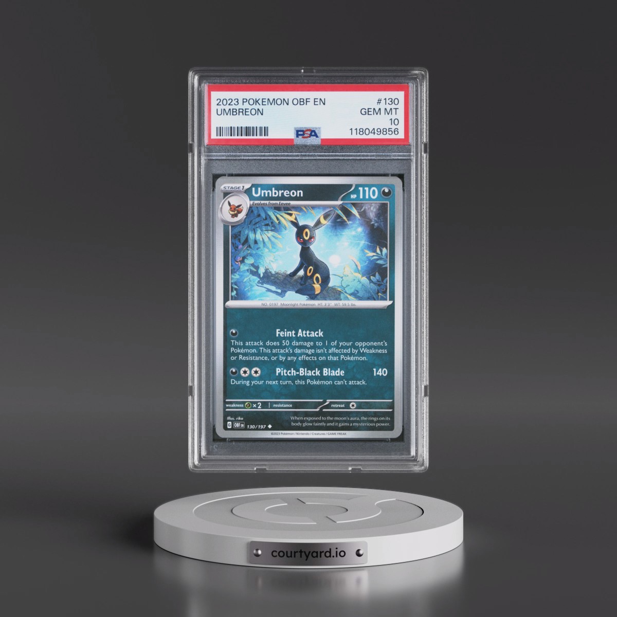 2023 Pokémon Obf EN-Obsidian Flames #130 Umbreon (PSA 10 GEM MINT)