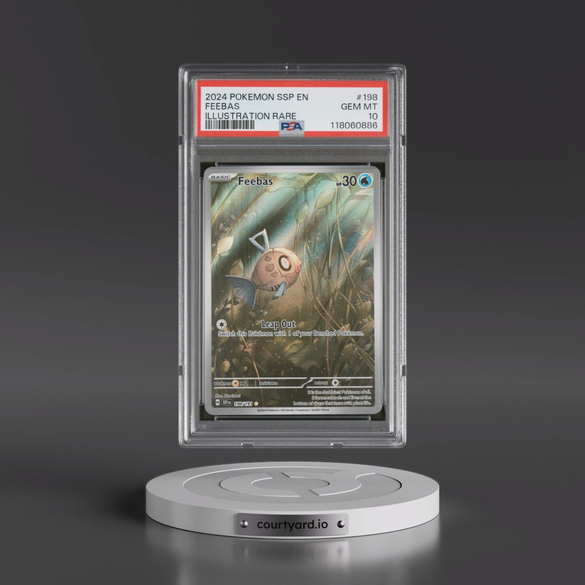 2024 Pokémon Ssp EN-Surging Sparks #198 Feebas - Illustration Rare (PSA 10 GEM MINT)