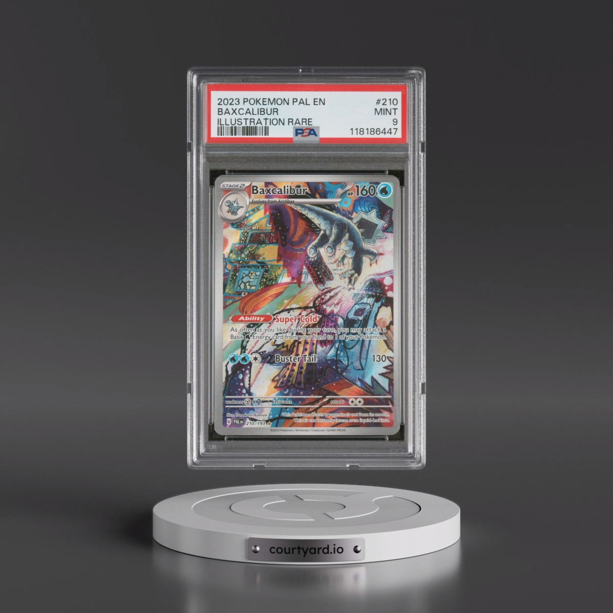 2023 Pokémon Pal EN-Paldea Evolved #210 Baxcalibur - Illustration Rare (PSA 9 MINT)