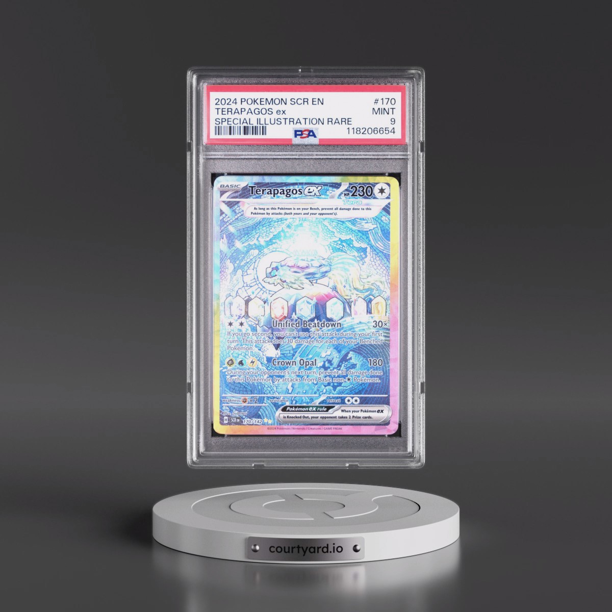 2024 Pokémon Scr EN-Stellar Crown #170 Terapagos EX - Holo Special Illustration Rare (PSA 9 MINT)
