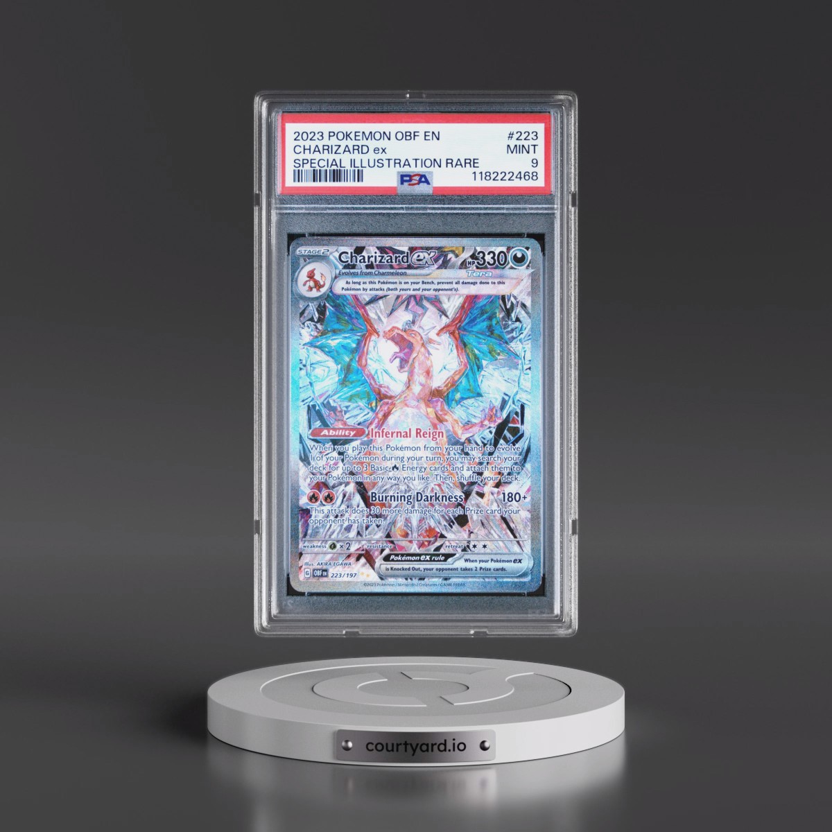 2023 Pokémon Obf EN-Obsidian Flames #223 Charizard EX - Holo Special Illustration Rare (PSA 9 MINT)