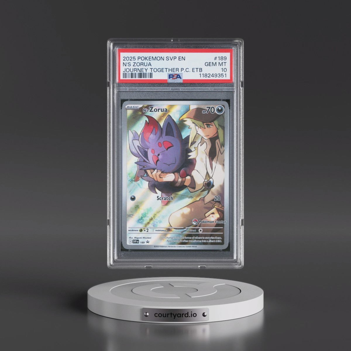 2025 Pokémon Svp EN-SV Black Star Promo #189 N's Zorua - Journey Together Pokemon Center Elite Trainer Box (PSA 10 GEM MINT)