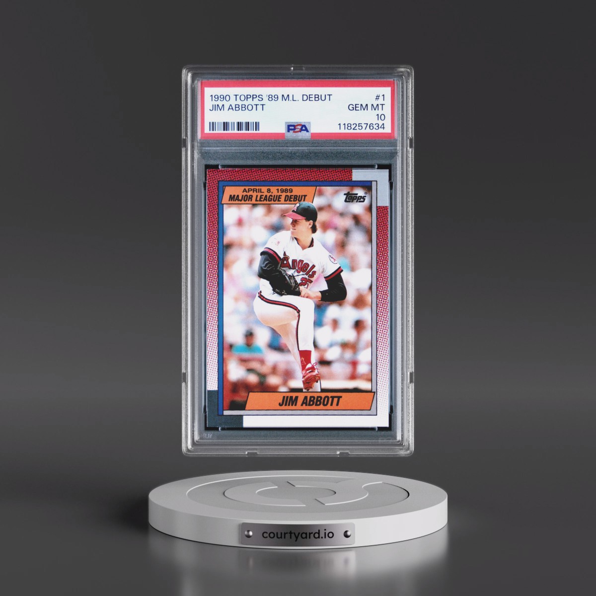 1990 Topps '89 M.L. Debut #1 Jim Abbott (PSA 10 GEM MINT)