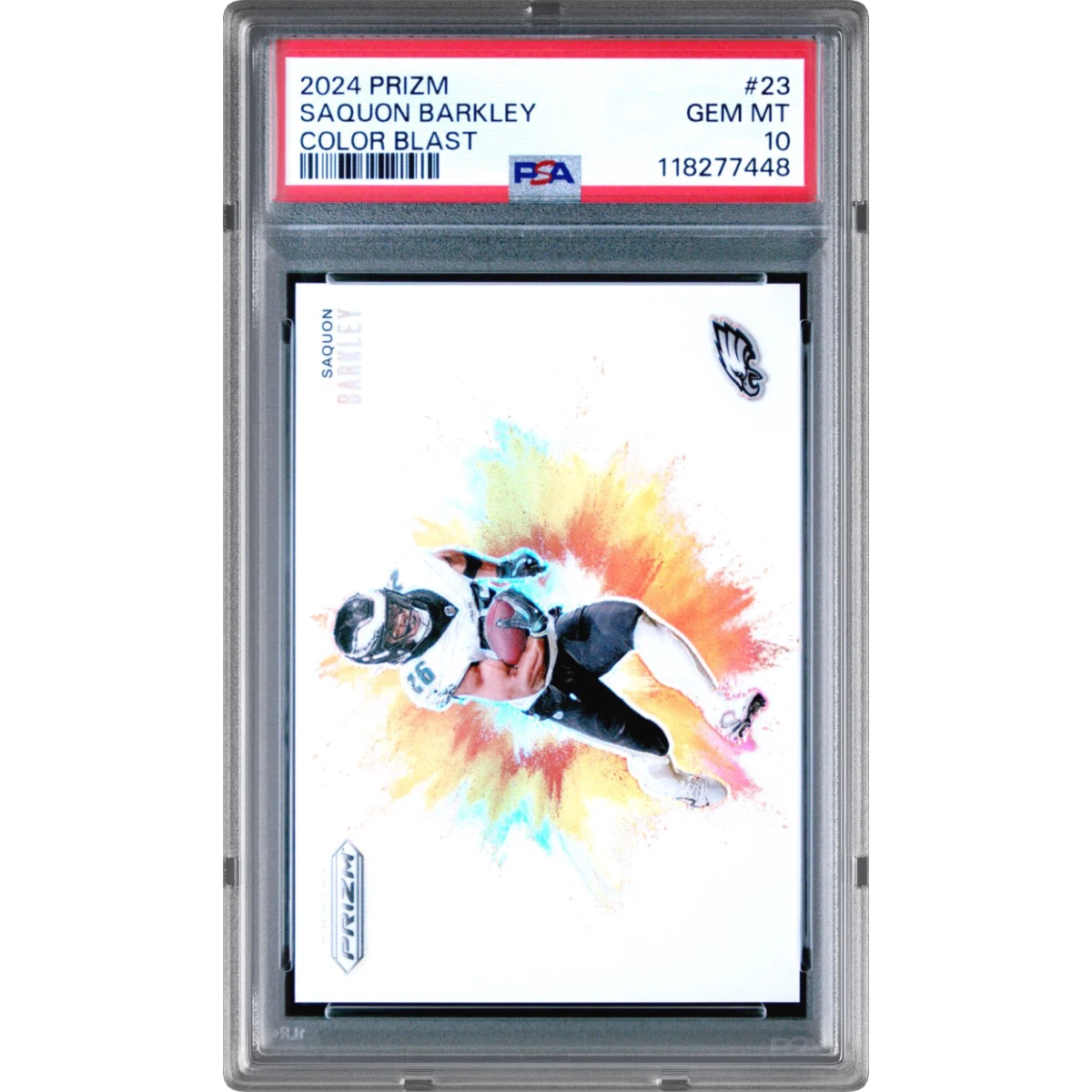 2024 Panini Prizm Color Blast #23 Saquon Barkley (PSA 10 GEM MINT)