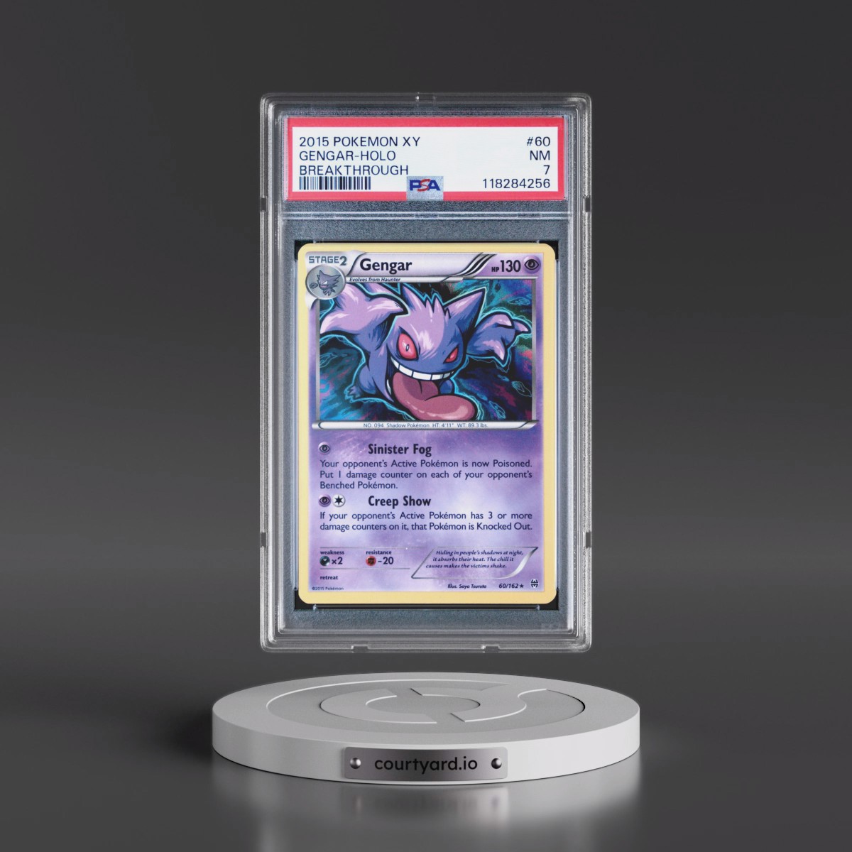 2015 Pokémon XY Breakthrough #60 Gengar - Holo (PSA 7 NM)
