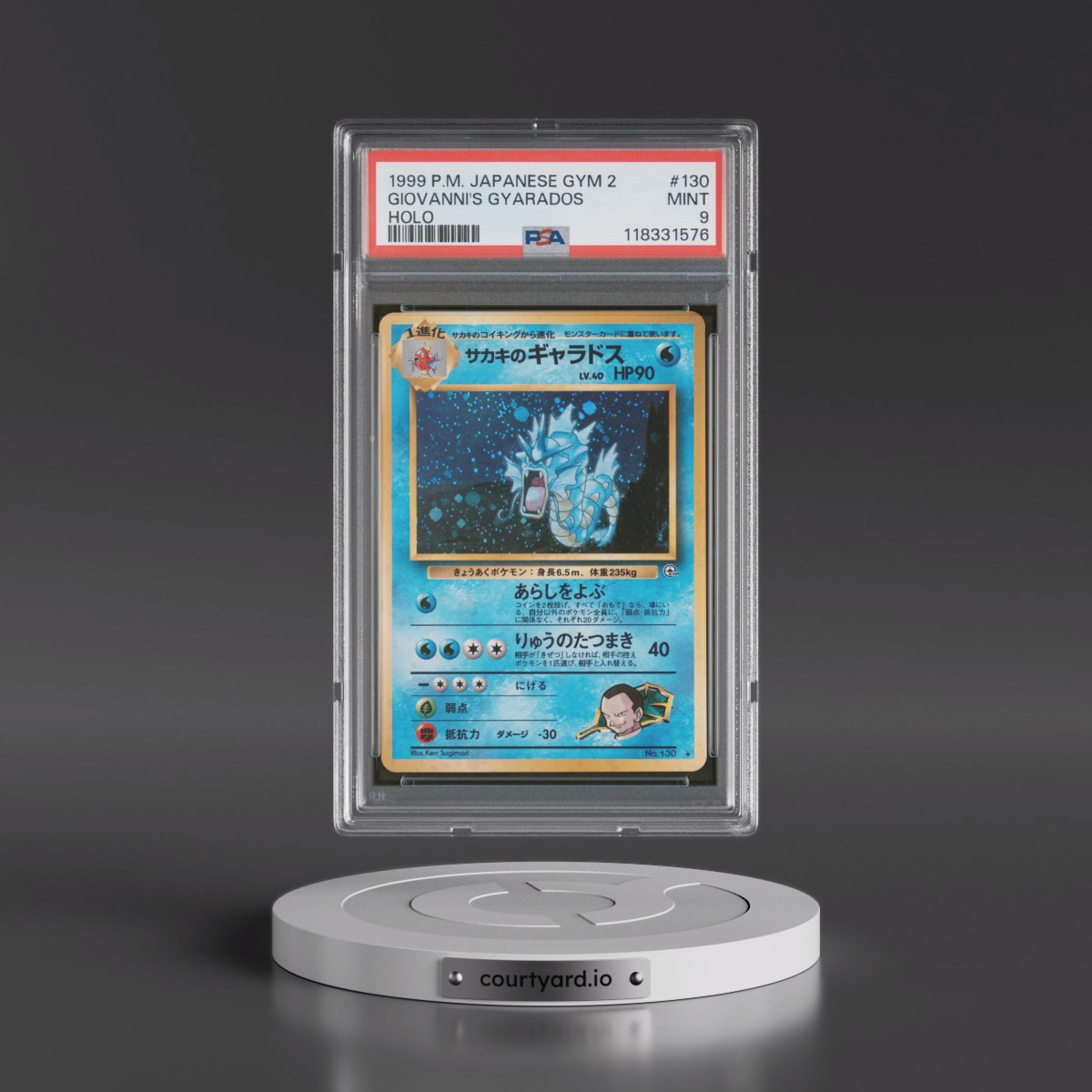 1999 Pokémon Gym 2 #130 Giovanni's Gyarados - Holo (PSA 9 MINT)