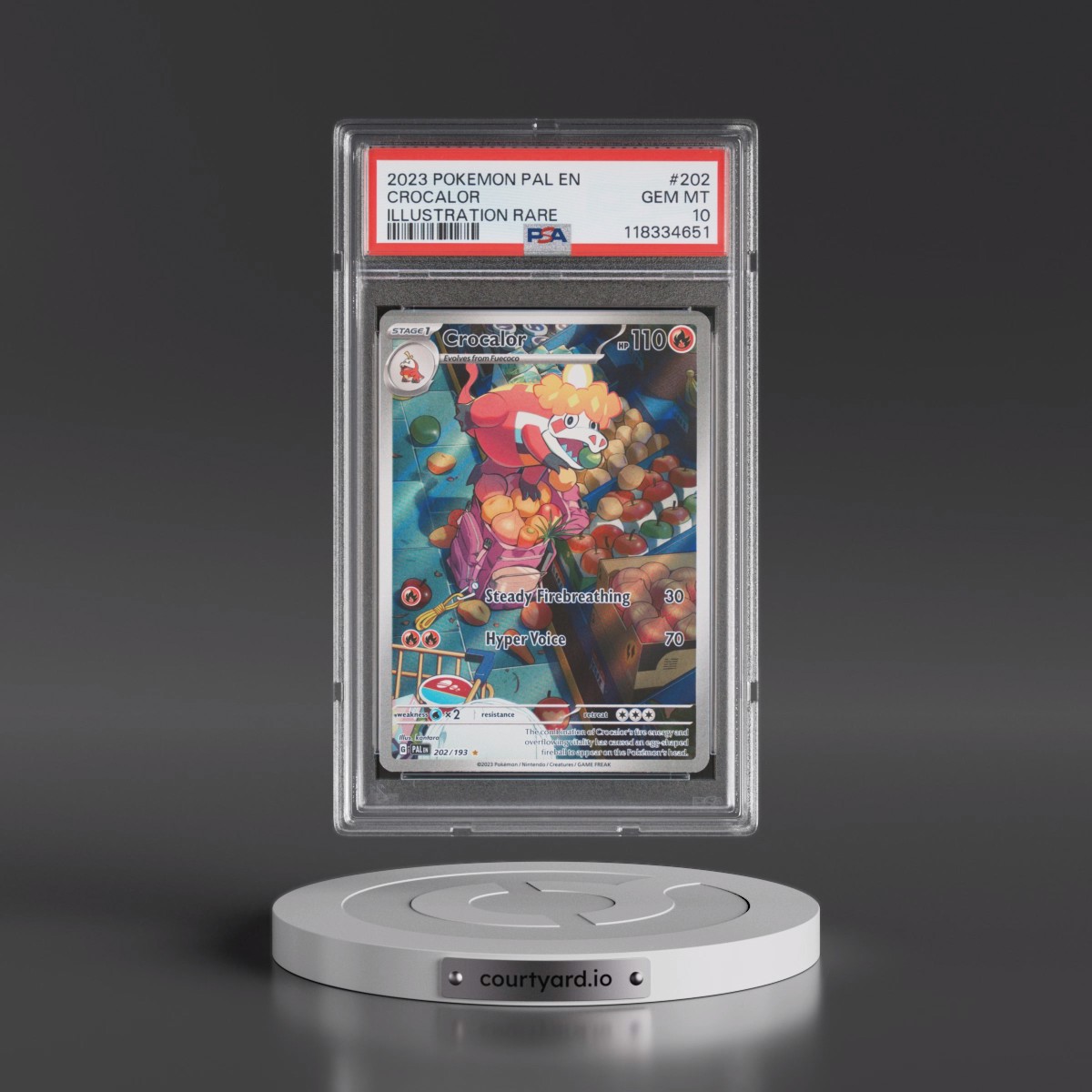 2023 Pokémon Pal EN-Paldea Evolved #202 Crocalor - Illustration Rare (PSA 10 GEM MINT)