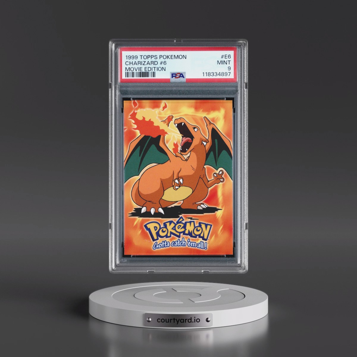 1999 Topps Pokémon the Movie Edt #E6 Charizard #6 (PSA 9 MINT)
