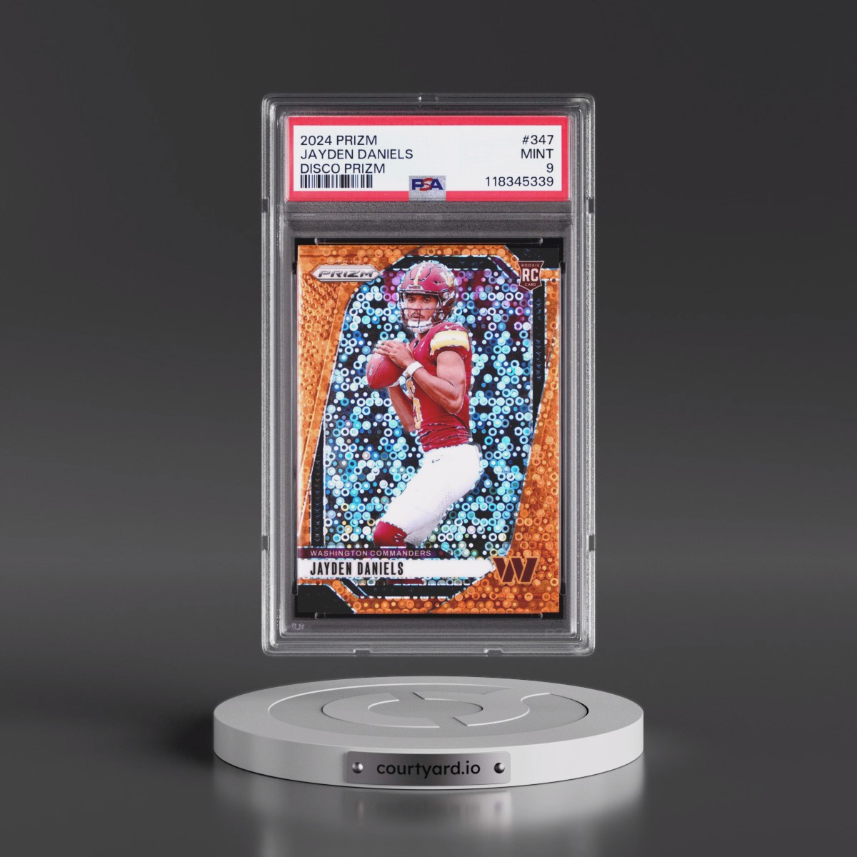 2024 Panini Prizm #347 Jayden Daniels - Disco Prizm (PSA 9 MINT)