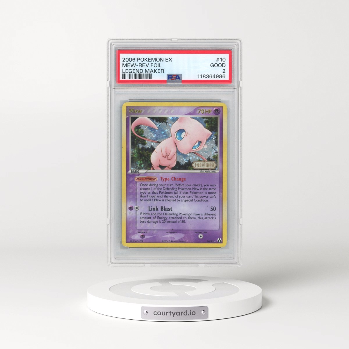2006 Pokémon EX Legend Maker #10 Mew - Reverse Foil (PSA 2 GOOD)