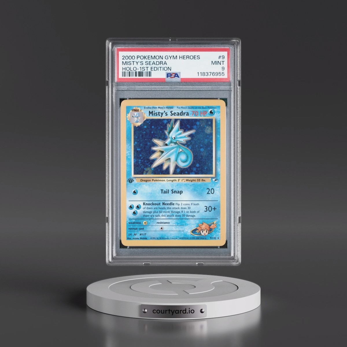 2000 Pokémon Gym Heroes #9 Misty's Seadra - 1st Edition Holo (PSA 9 MINT)