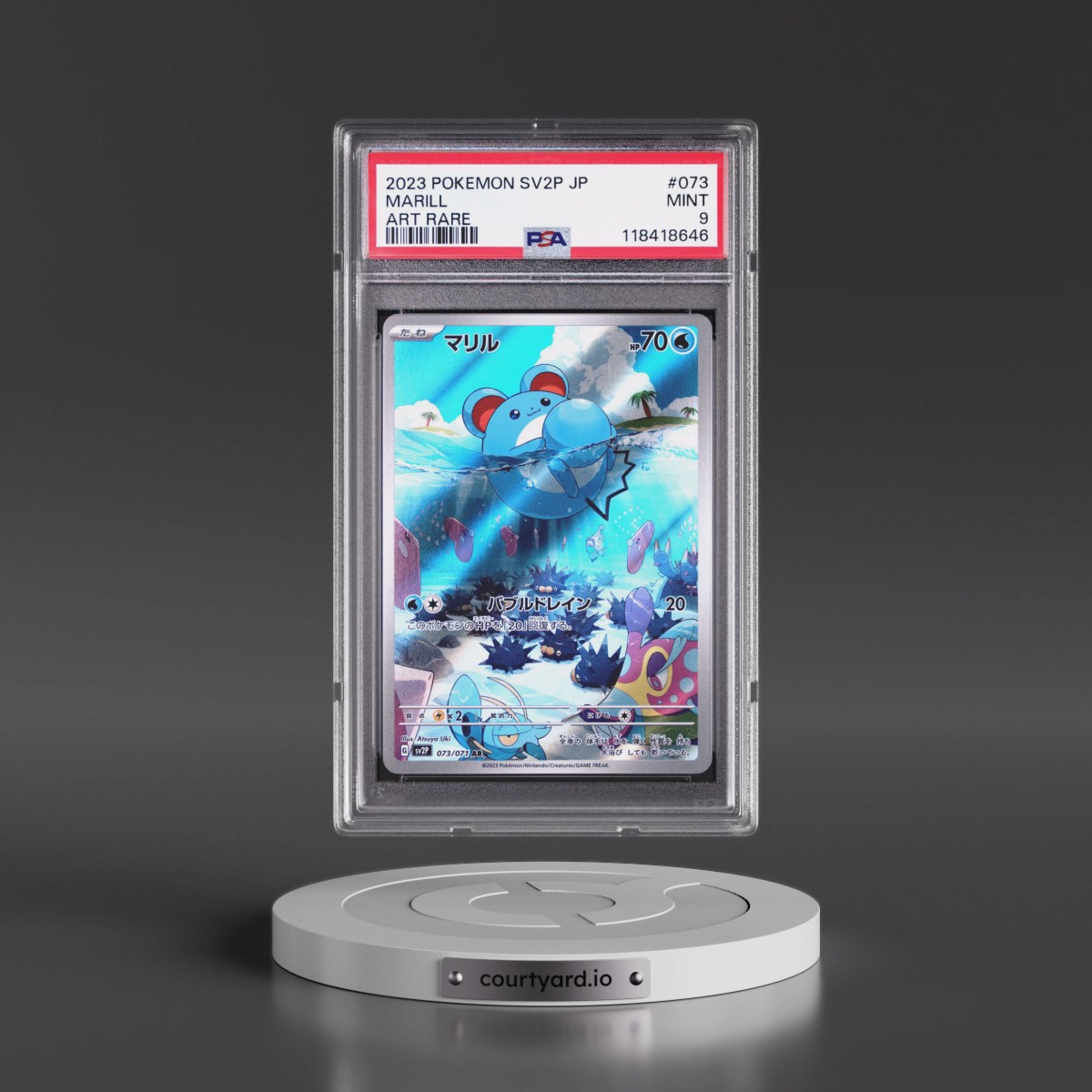 2023 Pokémon Sv2p-Snow Hazard #073 Marill - Art Rare (PSA 9 MINT)