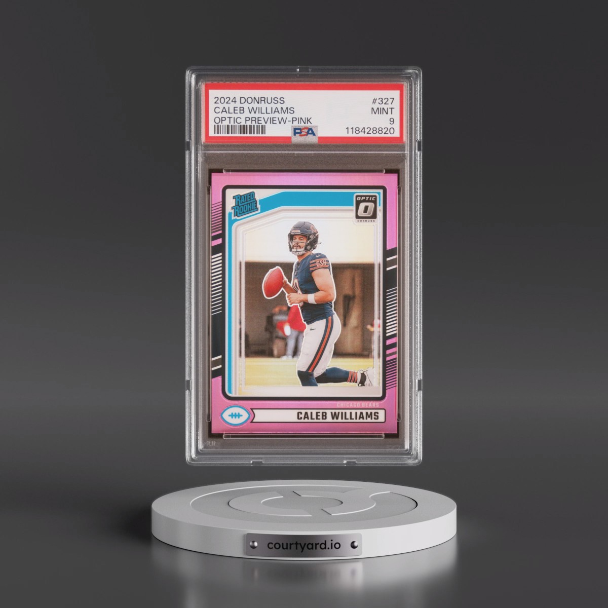 2024 Panini Donruss #327 Caleb Williams - Optic Preview-Pink (PSA 9 MINT)