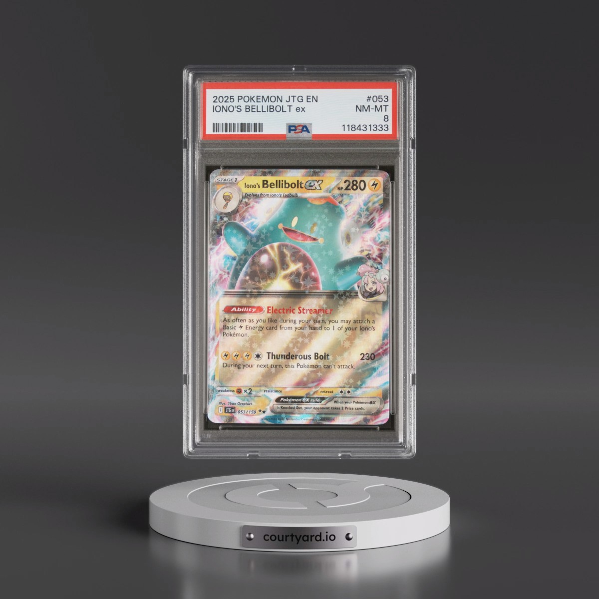 2025 Pokémon Jtg EN-Journey Together #053 Iono's Bellibolt EX - Holo (PSA 8 NM-MT)