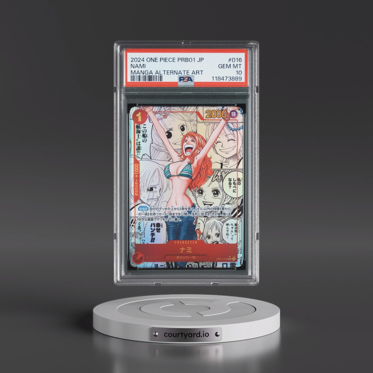 2024 One Piece Japanese Premium Booster -One Piece Card the Best #016 Nami - Manga Alternate Art (PSA 10 GEM MINT)