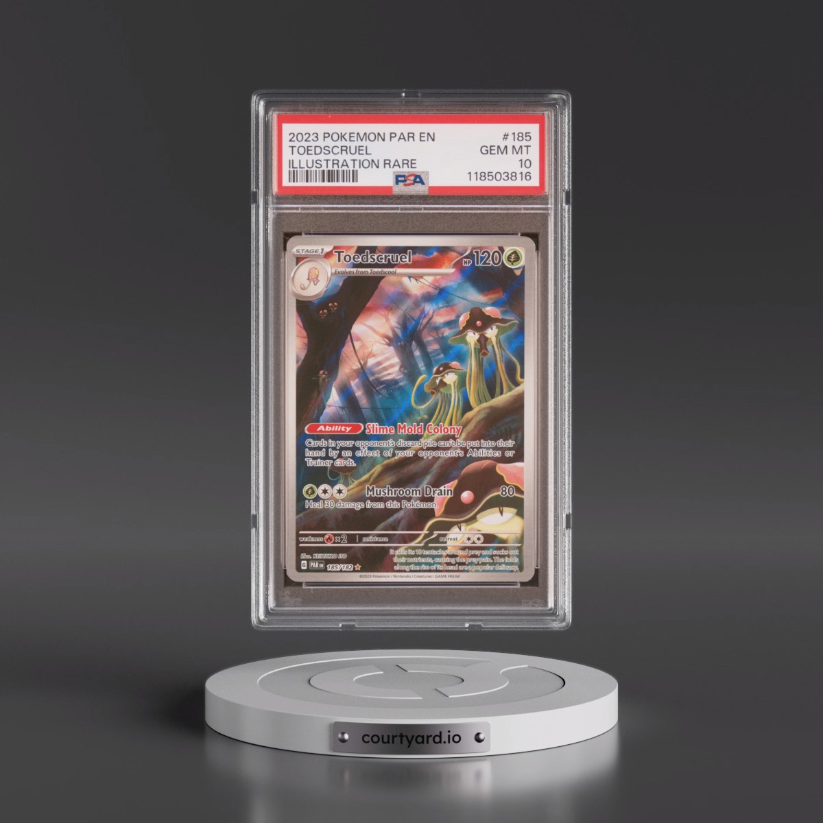 2023 Pokémon Par EN-Paradox Rift #185 Toedscruel - Illustration Rare (PSA 10 GEM MINT)